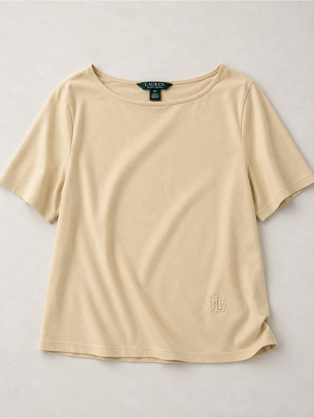 Ralph Lauren LRL Womens Butter Yellow Blouse 2X Old Money Minimalist Capsule